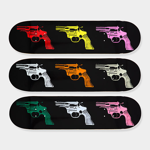Andy_Warhol_Skateboard_Triptych_Guns